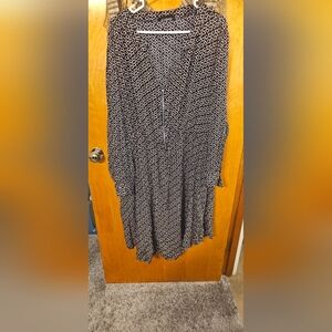Navy and White Geometric Dress